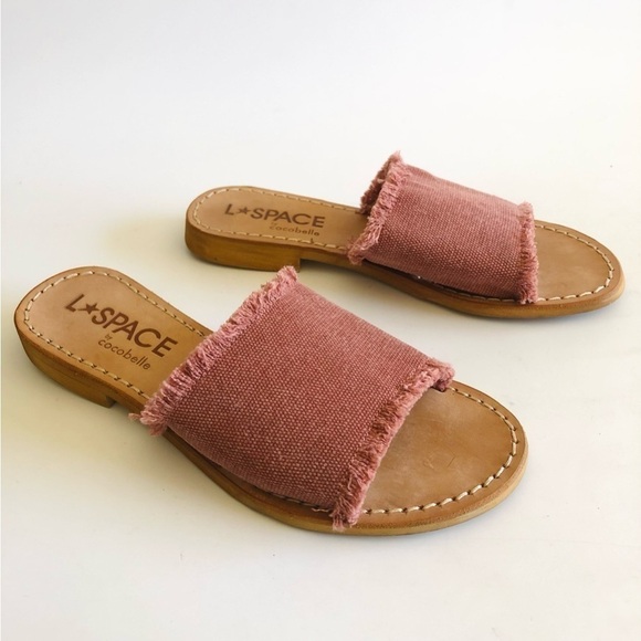 L*Space by Cocobelle Pink Canvas Slides - Picture 5 of 15